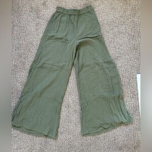 Aerie Green Wide-Leg Pants